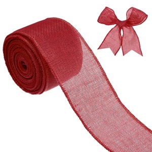 Unique Bargains Burlap Wired Edge Durable Thick Fabric Ribbons for DIY Crafts 1 Pc - 1 of 4