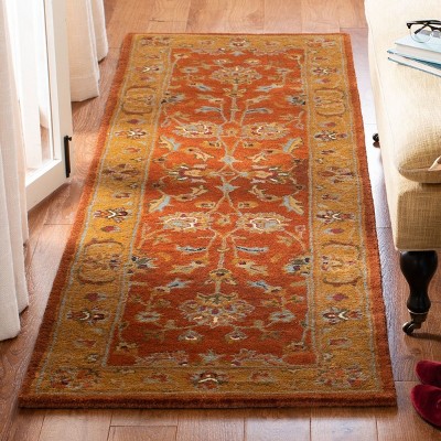 Handmade Red Wool Tufted Rectangular Area Rug 2' x 3'