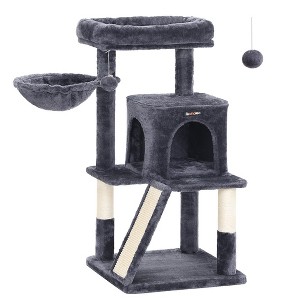Feandrea Cat Tree, Small Cat Tower, Cat Condo, Kitten Activity Center with Scratching Post, Basket, Cave - 1 of 4