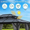 Hardtop Gazebo, Aluminum Frame Gazebos with GPolycarbonate Double Roof, Permanent Outdoor Metal Pavilion Weatherproof & UV Protection - 3 of 4