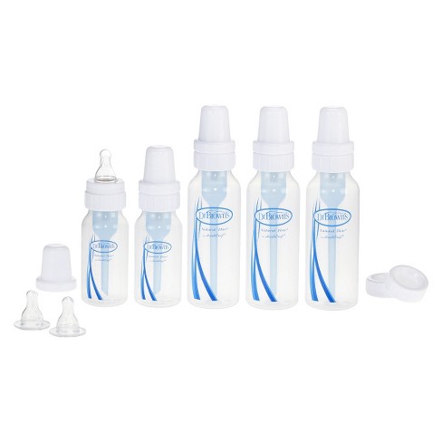 Brown Natural Flow Original Bottles- 4 Oz Dr With Preemie Nipples-2 Pack New