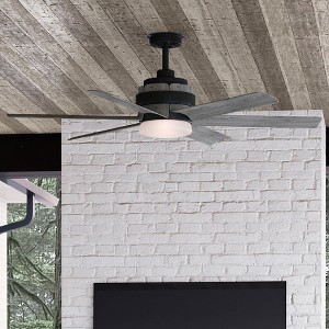 Urban Ambiance Luxury Transitional Ceiling Fan 17.25''H x 56''W,  Charcoal Finish,  Melton Collection, UHP9333 - 1 of 4