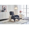 Cotton Linen Nursery Rocking Chair with Adjustable Footrest,Modern Recliner Glider for Living Room or Bedroom-Baofuwish - 2 of 4