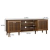 VYNXARIA 63 inch TV stand with 2 grille door cabinets and adjustable storage rack, suitable for 55/65/70 inch TVs, walnut - 4 of 4
