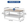 Coffee Table With Storage Shelf For Living Room,Modern Industrial Coffee Tables With 2-Tier Thicker Legs,Wood Accent Cocktail Center Coffee Table - 3 of 4