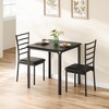 3-Piece Dining Table Set for 2 - Small Space Kitchen Table & Chairs with Metal Frame & Wood Top - 2 of 4