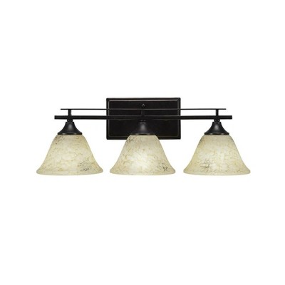 Toltec Lighting Uptowne 3 - Light Vanity in  Dark Granite with 7" Italian Marble Shade