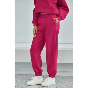 Attraco Women's Fallfreshness Unisex Airplane Model Travel Sweatpants Fleece Lined Waistband with Side Pockets Sport Pants - 1 of 4