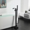 CASAINC Floor Mounted Freestanding Single Handle Bathtub Tub Filler with Hand Sprayer, Matte Black - 2 of 4