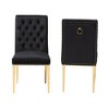 Baxton Studio Caspera Contemporary Glam and Luxe Velvet Fabric and Metal Dining Chair Set - 3 of 4