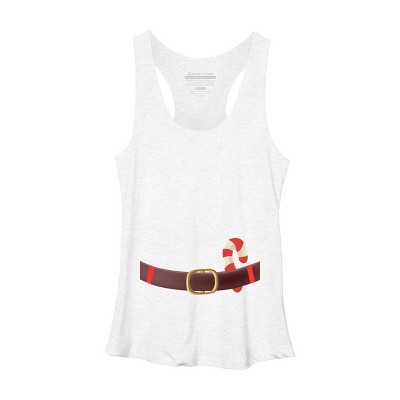 Women's Design By Humans Christmas Candy Cane Belt By BenX Racerback Tank Top