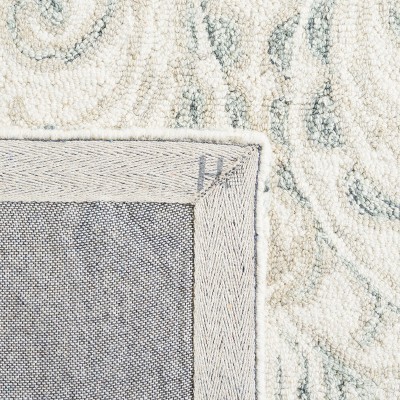 Ivory and Grey Hand-Tufted Wool Square Area Rug