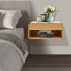 YIYIBYUS Bamboo Wall-mounted Nightstand, Bedside Cabinet with Drawer - 4 of 4
