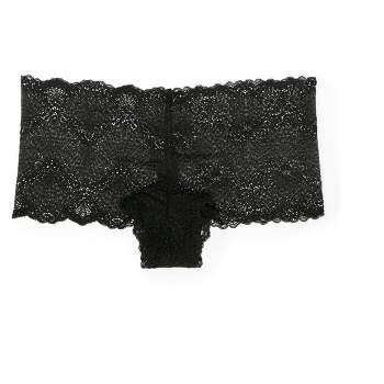 Smart & Sexy Womens Plus Lace Trim Cheeky Panty 4-pack Black