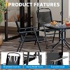 Patio Dining Set for 4 With Umbrella, Outdoor Furniture Set With 4 Folding Dining Chairs, Table Umbrella With Tempered Glass Top Dinings Table - 3 of 4