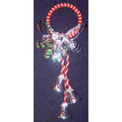 Kurt S. Adler 11" Red and Silver Colored Shiny Jingle Bell Christmas Doorknob Hanger