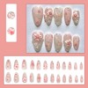 LOVELAY CREATIONS Pink Short Almond Press-On Nails with 3D Flower Pearls - 2 of 4