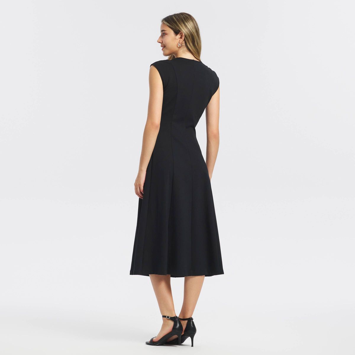 Women's Ponte V-Neck Midi Dress - A New Day™ - thumbnail 3