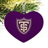 University of St. Thomas Primary Logo Heart Love Wood Christmas Tree Holiday Ornament - 2 of 3