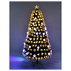 Angel Sar 6FT Pre-lit Fiber Optic Christmas Tree with Star Topper & Snowflakes, Multicolor LED Artificial Xmas Tree for Home Office Holiday Decor - 2 of 4