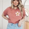Simply Sage Market Women's Be Kind Checkered Flowers (Front and Back) Short Sleeve Graphic Tee - 3 of 4