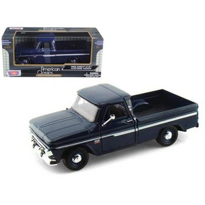 1966 Chevrolet C10 Fleetside Pickup Truck Dark Blue 1/24 Diecast Car Model by Motormax - 1 of 3