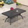 Cast Aluminum Patio Dining 66.93'' L x 37.4'' W Rectangular Table with a 1.88-inch Umbrella Hole - 3 of 4