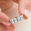 Pompeii3 2 1/4Ct Tetrad Diamond Ring Emerald Cut Anniversary Band 14k Gold/Pt Lab Created - 2 of 4