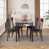 Kitchen Table and Chairs, Dining Room Table Set for 4 with Upholstered Chairs, Kitchen Table Set Metal and Wood Rectangular Dining Table - 2 of 4