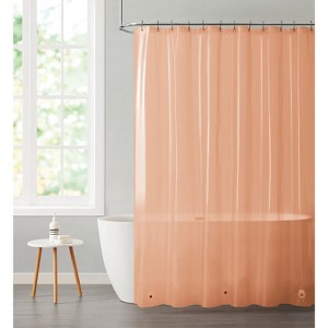 Kate Aurora Transparent Pastel 6 Gauge Hotel Non-Toxic Odor Free PEVA Shower Curtain Liner - Mold & Mildew Resistant - 1 of 3