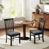 HOMCOM Wooden Dining Chairs Set, Farmhouse Upholstered Kitchen Chairs with Rubber Wood Frame for Living Room, Dining Room - 2 of 4