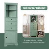LunaLulinlk Green Triangle Tall Cabinet with 3 Drawers and Adjustable Shelves for Bathroom, Kitchen or Living Room, MDF Board with Painted Finish - 3 of 4