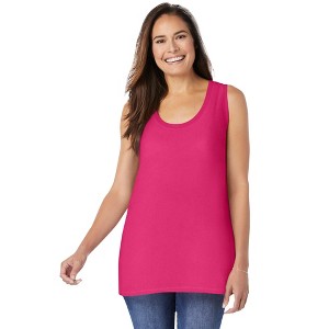 Woman Within Women's Plus Size High-Low Tank - 1 of 4