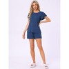 INSPIRE CHIC Women's Flounce Short Sleeve Top and Shorts with Pockets Pajama Set - 3 of 4