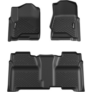 Floor Mats for Silverado 2500, Heavy Duty All-Weather TPE Floor Liners for 2014–2018 Silverado/Sierra 1500, 2015–2019 2500HD/3500HD Crew Cab - 1 of 4