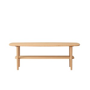 Dolonm Solid Oak Wood Coffee Table with Storage Shelf, Low Table for Living Room - 1 of 4