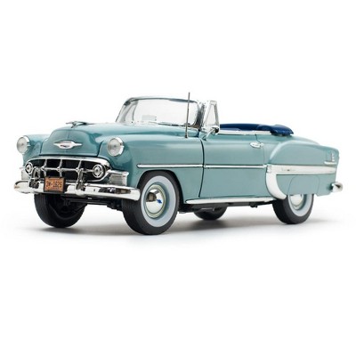 1953 Chevrolet Bel Air Open Convertible Horizon Blue 1/18 Diecast Model Car by Sunstar
