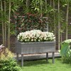 Outsunny Raised Garden Bed with Trellis for Climbing Plants, Wood Planter with Legs, Drainage Holes & Filter, Gray - 2 of 4