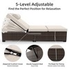 Garvee Patio Lounge Chairs, 2-Piece PE Wicker Patio Lounge Set, Adjustable Rattan Chaise Chairs w/Storage Table, Outdoor Pool Furniture - 3 of 4