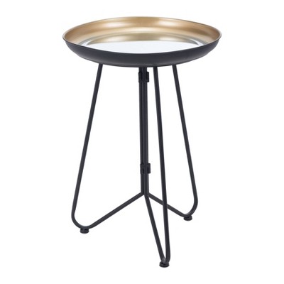 Flint Accent Table Gold/Black - ZM Home