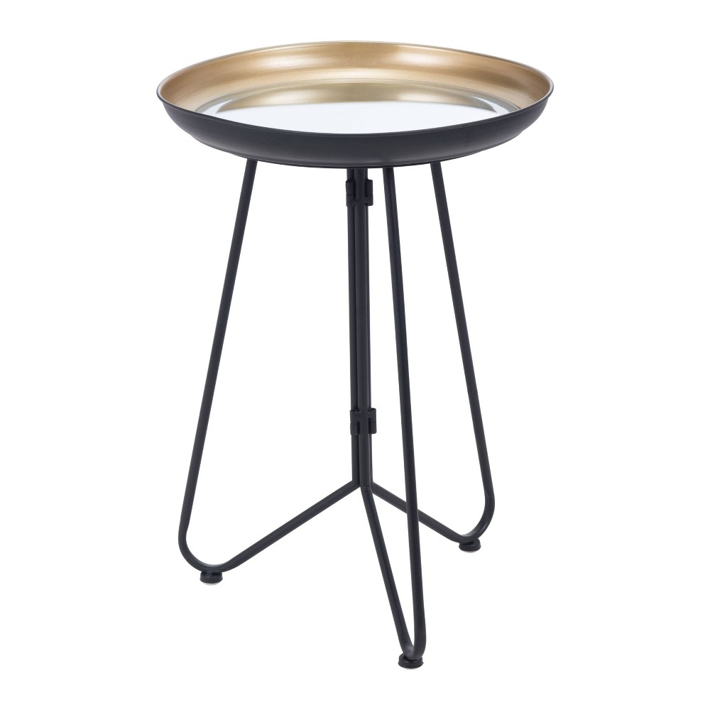 Photos - Coffee Table Flint Accent Table Gold/Black - ZM Home