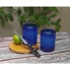 Dos Sueños Mexican Hand Blown Tumblers - Pure Cobalt Design - 10oz - Set of 2 - 2 of 4