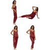 ADR Womens Leopard Print, Satin Silk Cami Top & Pants Pajamas Lounge Set - 3 of 3