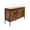 CAVINAS Bedroom Dresser,Wood Storage Dressers & Chest of Drawers with Steel Frame and 4/6 Drawer for Living Room,Entryway,Rustic Brown - 3 of 4