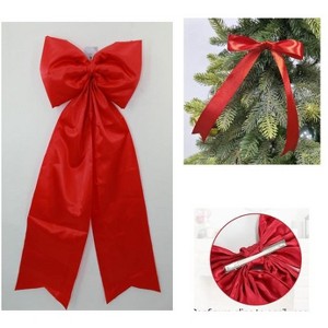 Christmas Decoration Set 24Pcs Small Bows 1Pcs Large Tree Topper Satin Bows Hanging Ornaments for Xmas Home Garland Decorations - 1 of 1