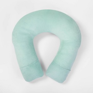 Sensory-Friendly Water-Resistant U-Shaped Body Pillow with Pockets & Machine-Washable Cover Aqua - Pillowfort , Blue