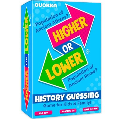 QUOKKA Card Game for Kids Higher or Lower | Guess Fun Questions - Challenge Game for Family Night