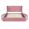 Queen Size Upholstered Platform Bed with Wingback Headboard and 1 Big Drawer - 3 of 4