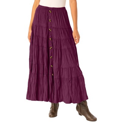 Woman Within Women's Plus Size Moleskin Skirt - M, Deep Claret : Target