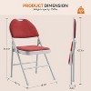 Folding Chairs 2 Pack. Metal Chair with Cushion, Non-Slip Feet Pads, Linen Party Chairs for Indoors and Outdoors Meeting and Dining Room - 3 of 4